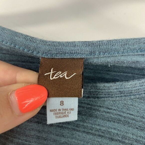 Tea Brand Girls 8 Blue Dress Short Sleeve Casual - Picture 4 of 6